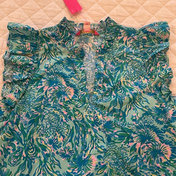 Lilly Pulitzer Klaudie Ruffle Sleeve top - Picture 3 of 4